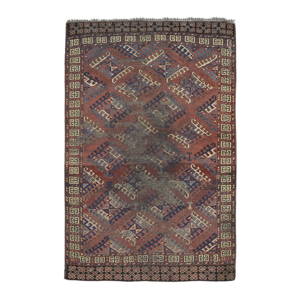 Old Turkman Rug > Design # 1313 > 4'-3" X 6'-3"