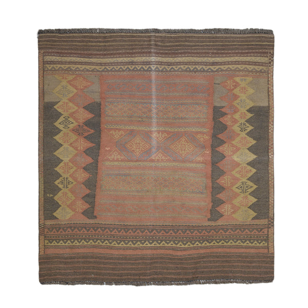 Afghani Kilim Rug > Design # 1354 > 4'-2" X 4'-5"