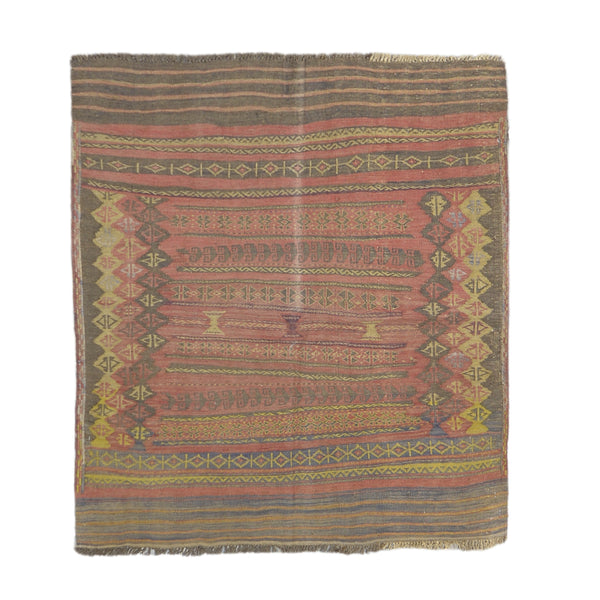 Afghani Kilim Rug > Design # 1356 > 3'-11" X 4'-1"