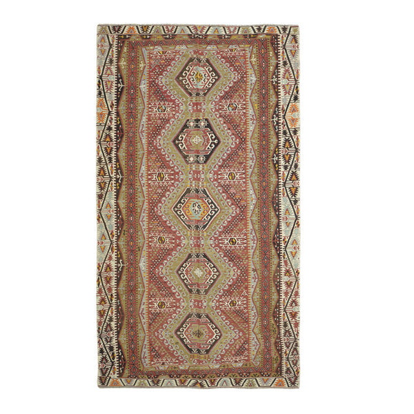 Old Turkish Kilim Rug - K > Design # 1595 > 6'-7" X 12'-8"