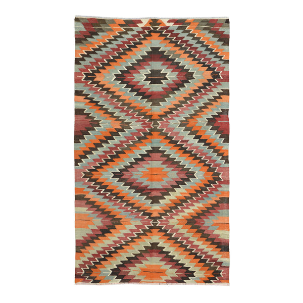 Old Turkish Kilim Rug - K > Design # 1599 > 5'-3" X 9'-5"