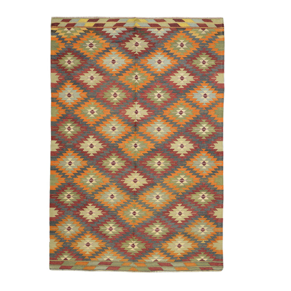 Old Turkish Kilim Rug - K > Design # 1600 > 6'-1" X 9'-4"