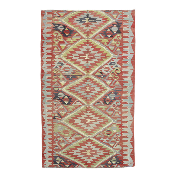 Old Turkish Kilim Rug - K > Design # 1602 > 5'-7" X 9'-2"