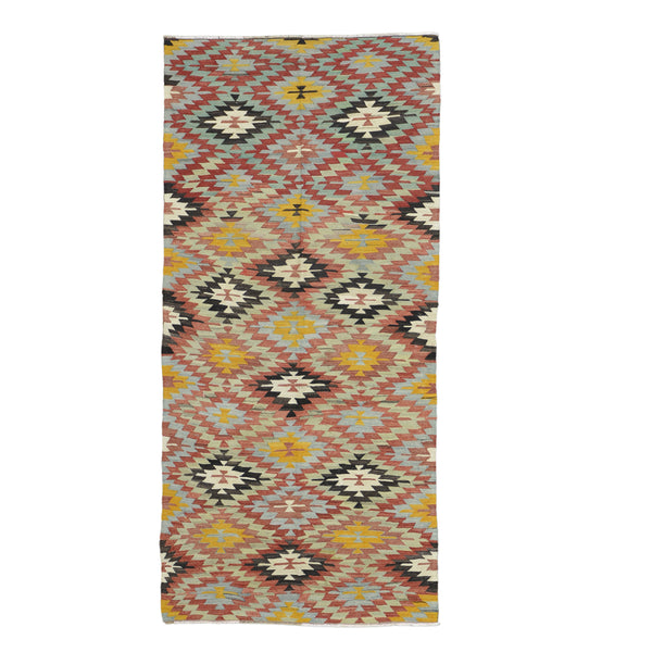 Old Turkish Kilim Rug - K > Design # 1608 > 4'-3" X 9'-6"