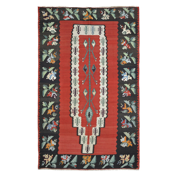 Old Turkish Kilim Rug - K > Design # 1650 > 4'-6" X 7'-1"