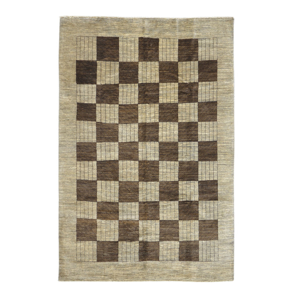 Handmade Modern Afghani Alyce Wool Rug > Design # 1989 > 6' - 5" X 9' - 4"