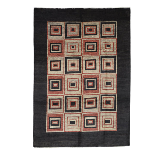 Handmade Modern Afghani Alycia Wool Rug > Design # 1990 > 8' - 5" X 11' - 8"