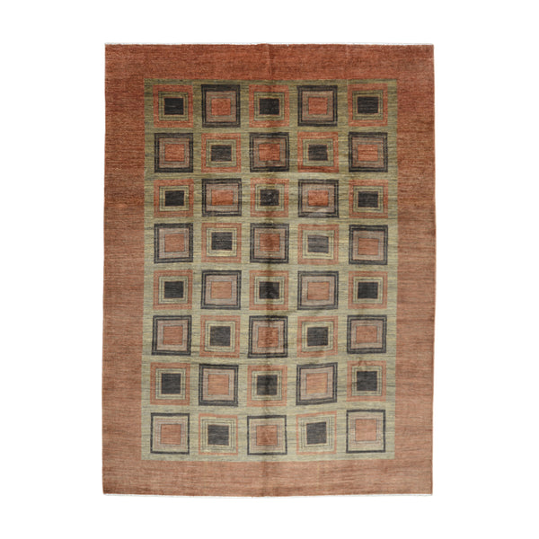 Handmade Modern Afghani Angelia Wool Rug > Design # 2034 > 7' - 8" X 9' - 8"