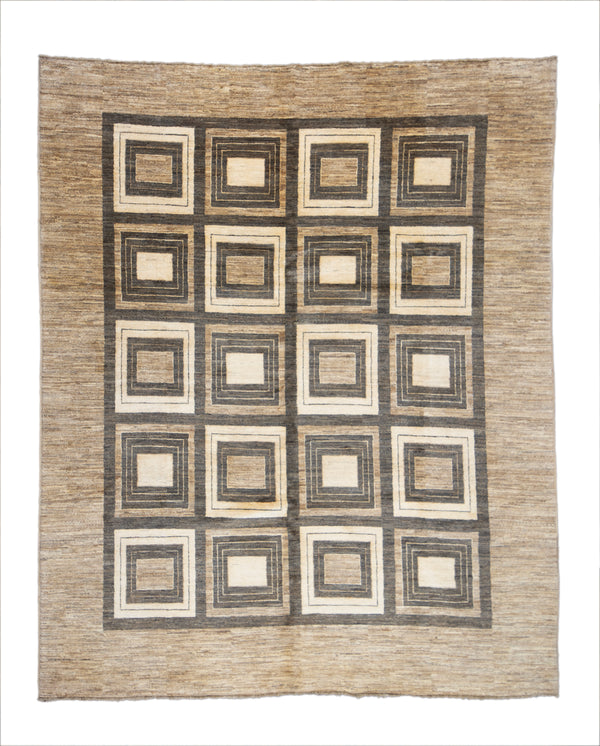 Handmade Modern Afghani Angel Wool Rug > Design # 2029 > 8' - 10" X 10' - 6"