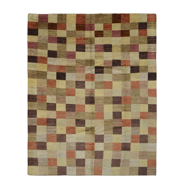 Handmade Modern Afghani Angele Wool Rug > Design # 2031 > 9' - 1" X 11' - 6"