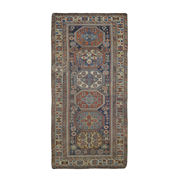 Antique Caucasian Kazak Rug > Design # 450 > 3'-7" X 7'-10"