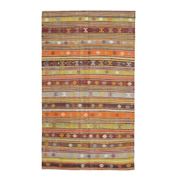 Handmade Turkish Kilim Rug > Design # 715 > 5'-6" X 9'-9"