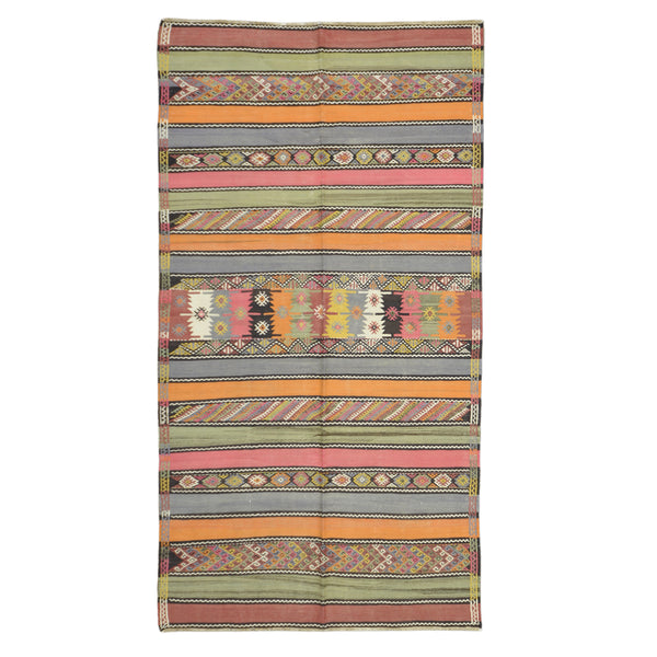 Handmade Turkish Kilim Rug > Design # 723 > 5'-0" X 9'-9"