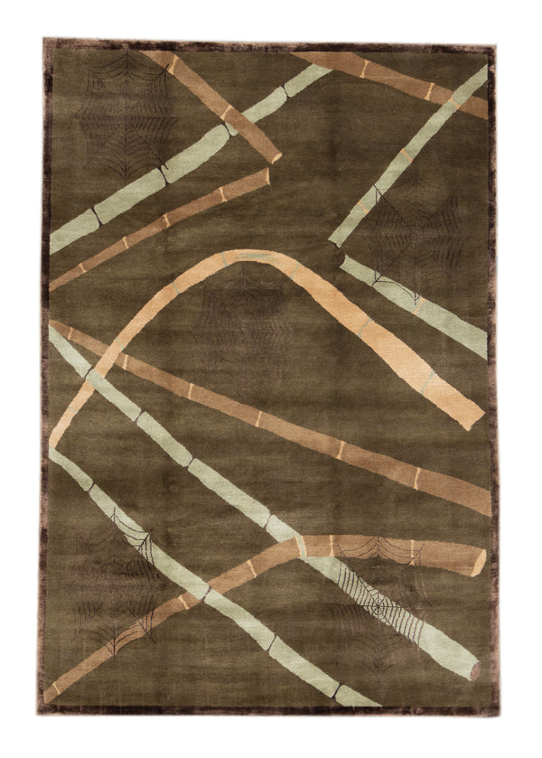 Tibbetian Silk And Wool Rug > Design # 968 > 6 X 9