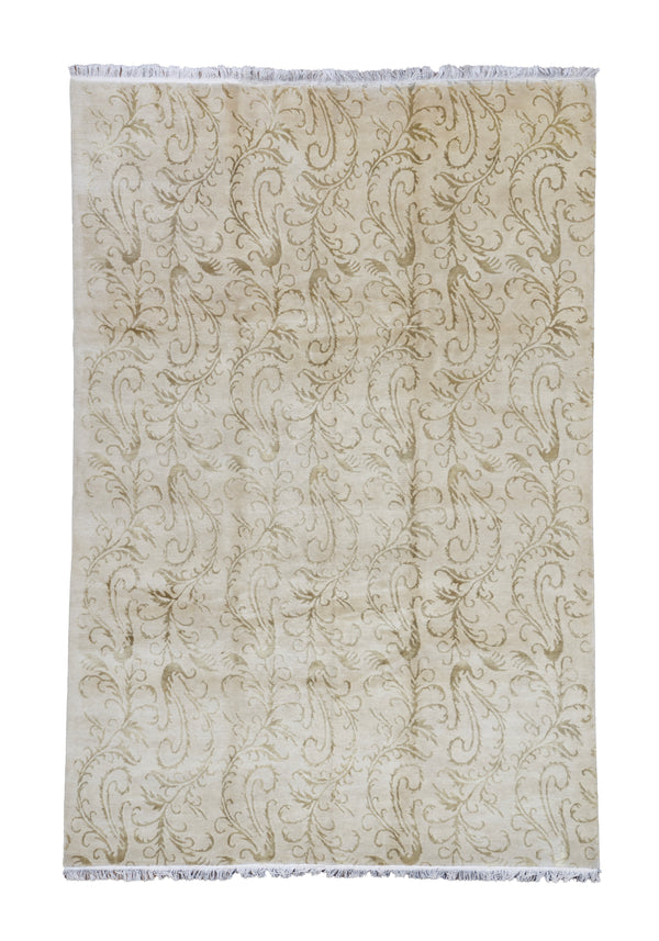 Modern Silk And Wool Rug > Design # 933 > 6'-8" X 9'-11"