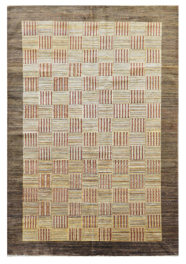 Handmade Modern Afghani Alysia Wool Rug M2725