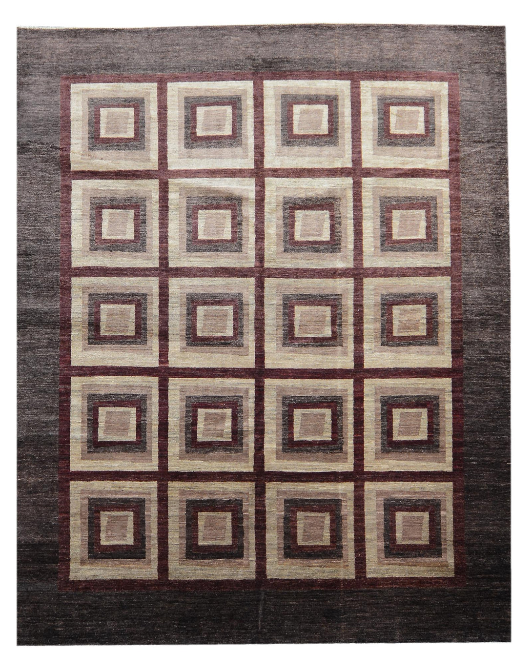 Handmade Modern Afghani Amber Wool Rug M2732