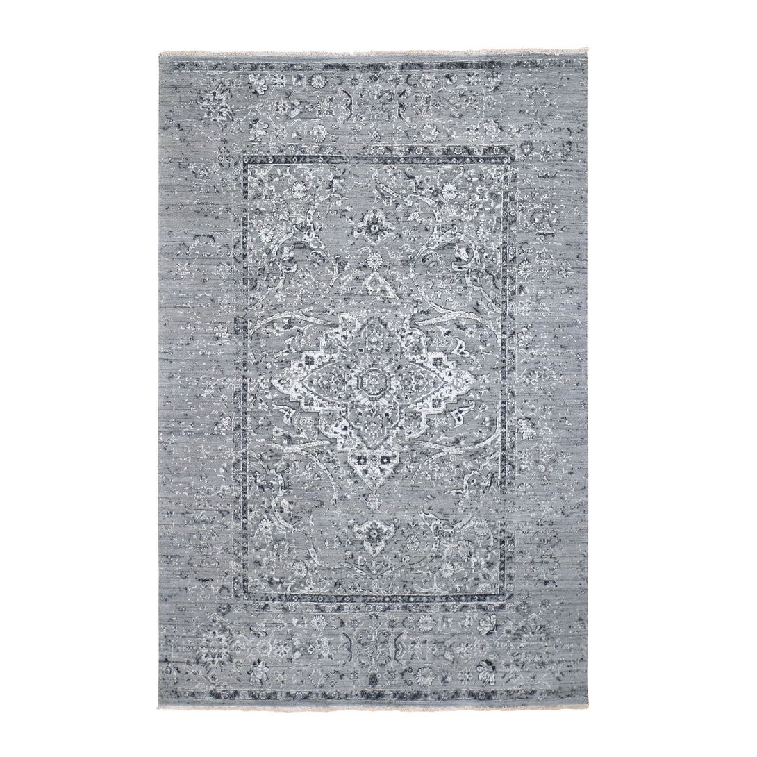 Hand Knotted Transitional Area Rug > Design# CCSR47947 > Size: 6'-0" x 9'-0"