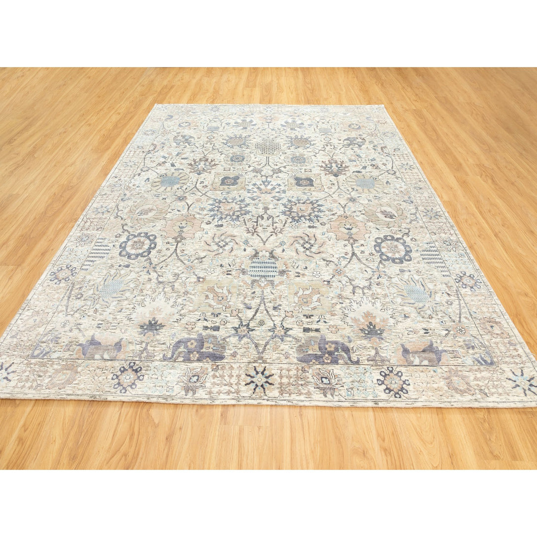 Hand Knotted Transitional Area Rug > Design# CCSR58939 > Size: 8'-0" x 10'-1"