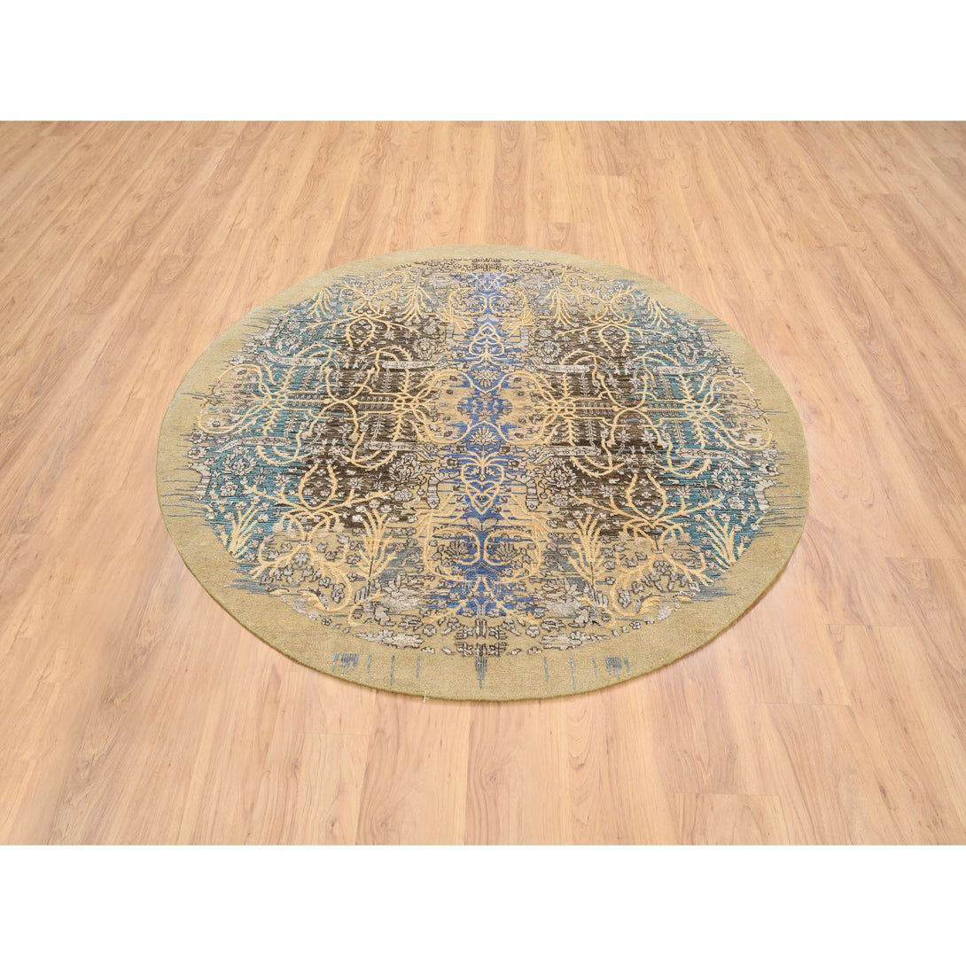 Handmade Transitional Modern Area Rug > Design# CCSR64420 > Size: 6'-0" x 6'-0"