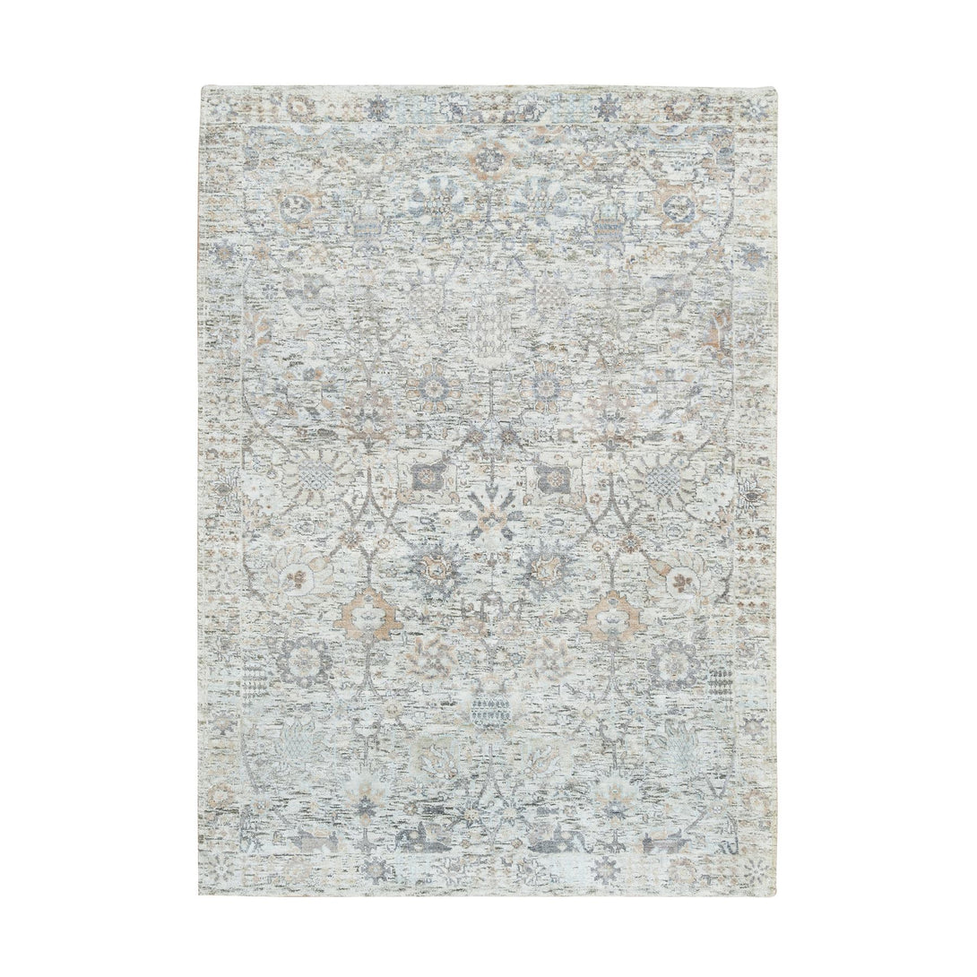 Handmade Transitional Modern Area Rug > Design# CCSR64879 > Size: 4'-2" x 6'-1"