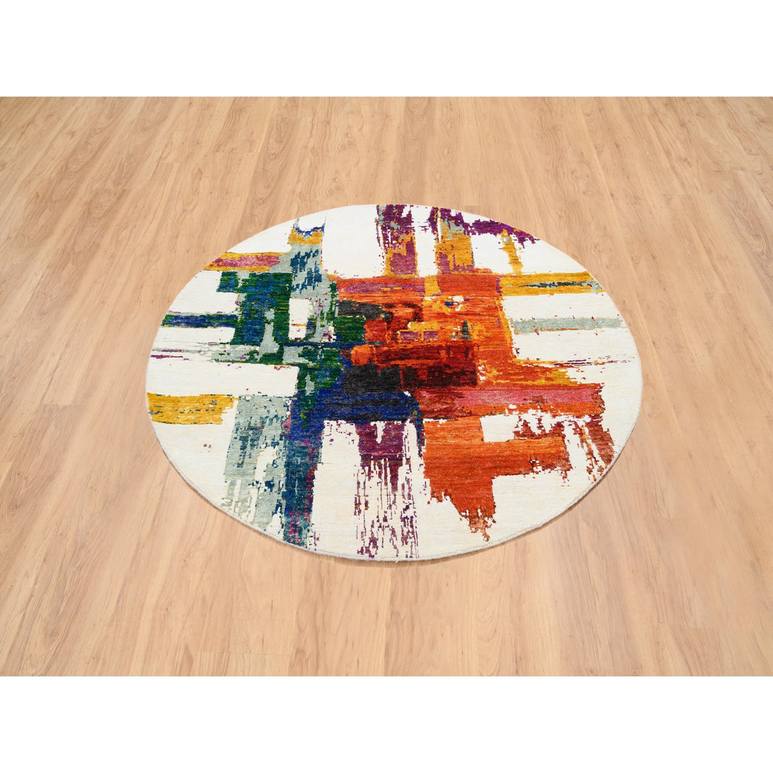 Handmade Modern and Contemporary Area Rug > Design# CCSR64906 > Size: 5'-0" x 5'-0"