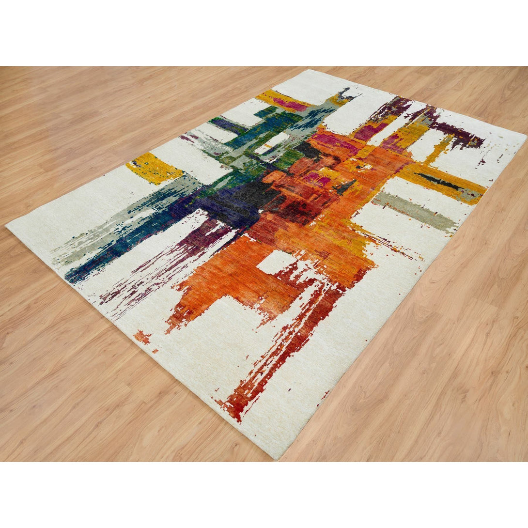 Handmade rugs, Carpet Culture Rugs, Rugs NYC, Hand Knotted Modern Area Rug > Design# CCSR65691 > Size: 5'-10" x 9'-1"