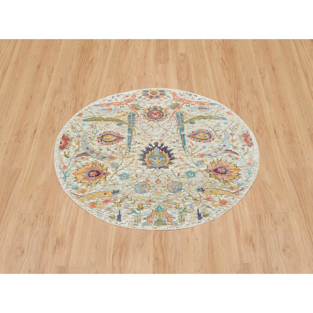 Handmade Transitional Modern Area Rug > Design# CCSR65695 > Size: 5'-2" x 5'-2"