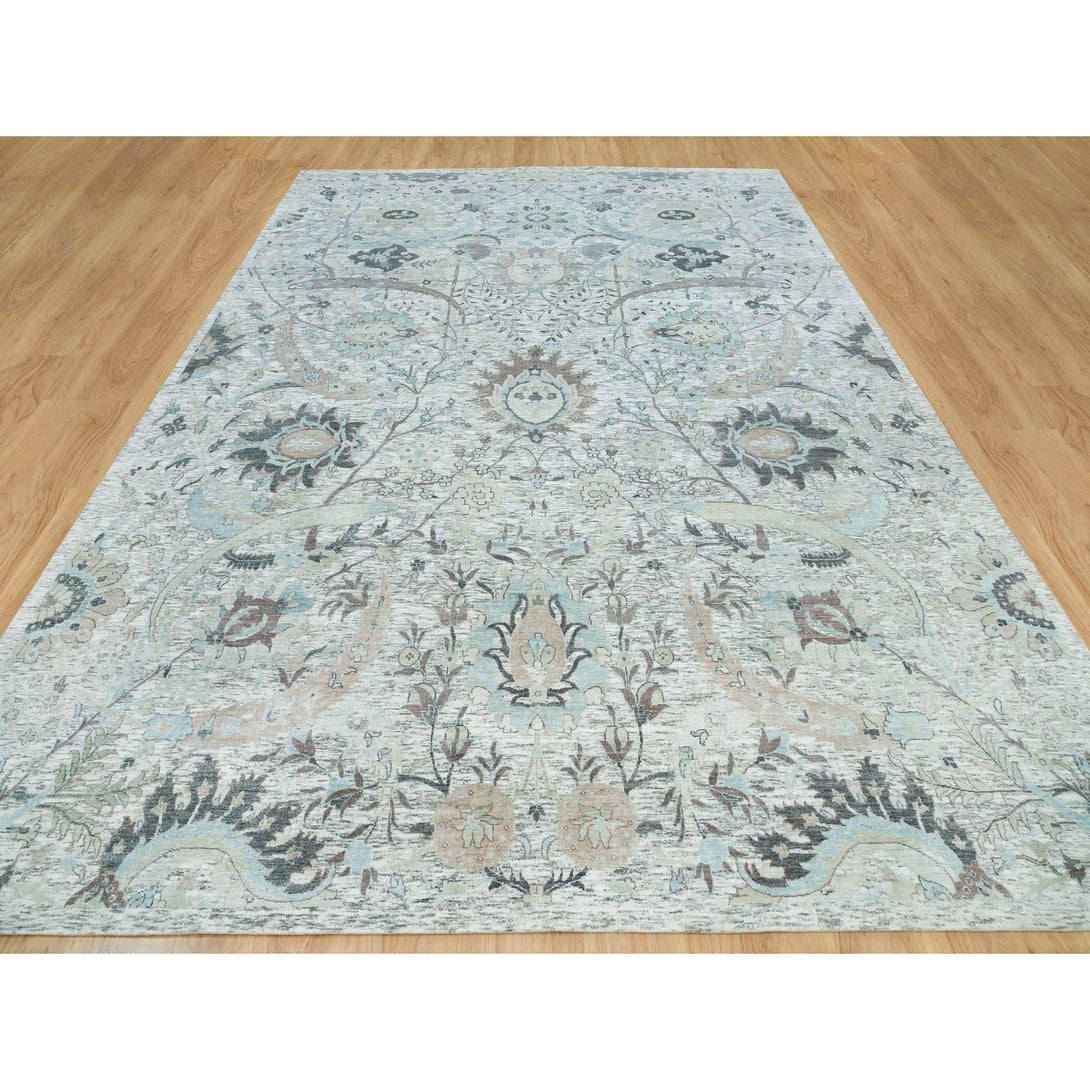 Handmade Transitional Modern Area Rug > Design# CCSR65898 > Size: 10'-0" x 14'-1"