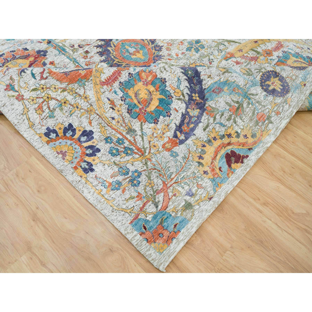 Handmade Transitional Modern Area Rug > Design# CCSR65906 > Size: 9'-0" x 12'-1"