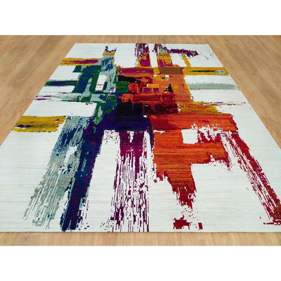 Handmade Modern and Contemporary Area Rug > Design# CCSR65910 > Size: 12'-0" x 15'-1"