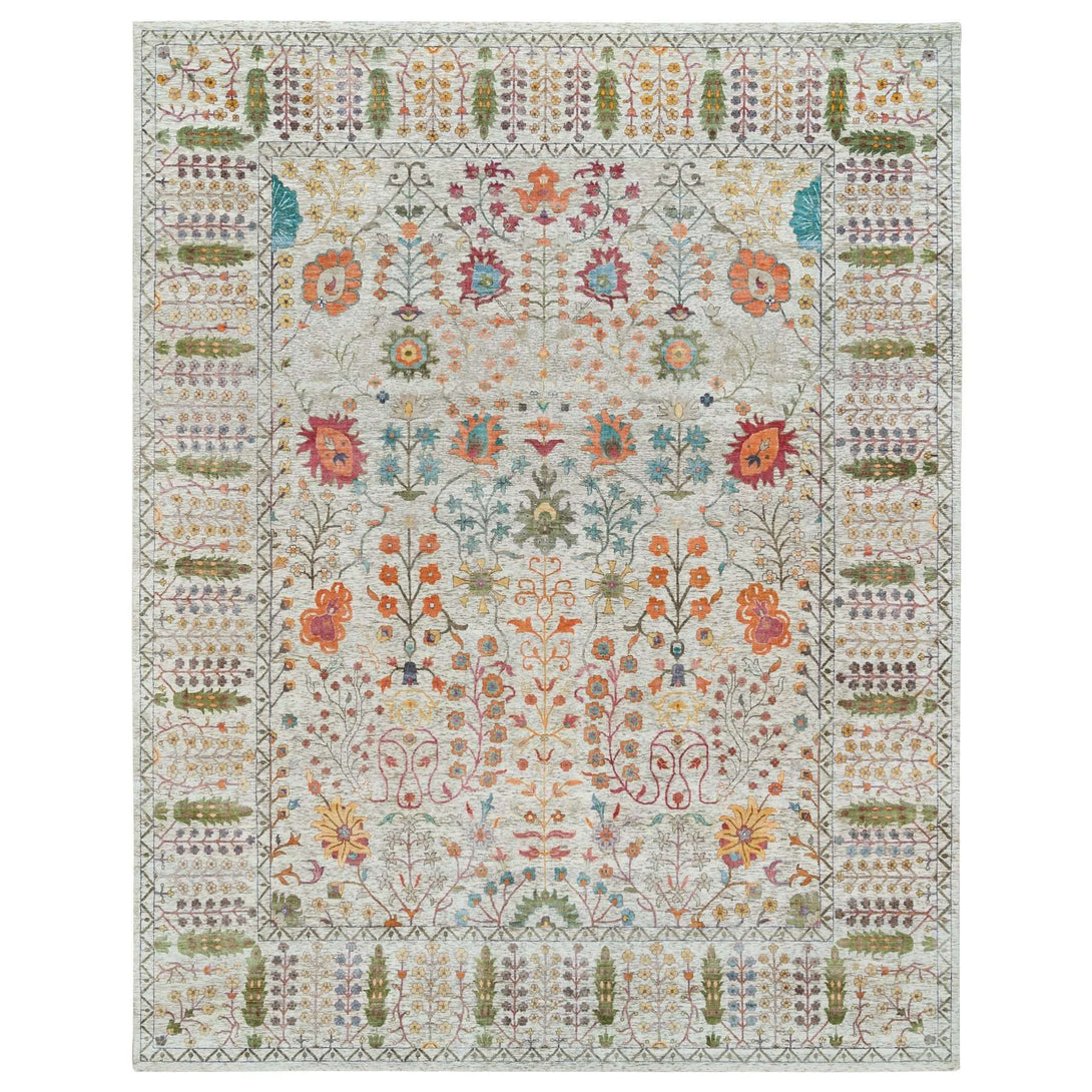 Handmade Wool and Silk Area Rug > Design# CCSR65936 > Size: 12'-1" x 15'-4"