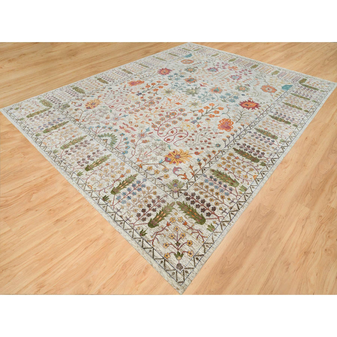 Handmade Wool and Silk Area Rug > Design# CCSR65936 > Size: 12'-1" x 15'-4"