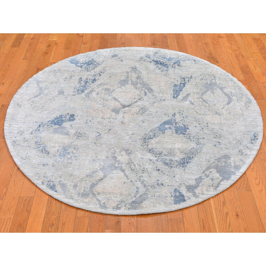 Handmade Transitional Modern Area Rug > Design# CCSR66486 > Size: 6'-1" x 6'-1"