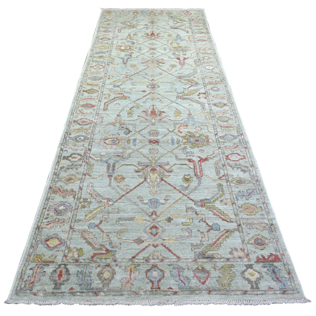 Handmade Oushak And Peshawar Runner > Design# CCSR71393 > Size: 4'-0" x 11'-10"