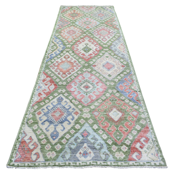 Handmade Tribal & Geometric Runner > Design# CCSR72891 > Size: 3'-10" x 12'-0"