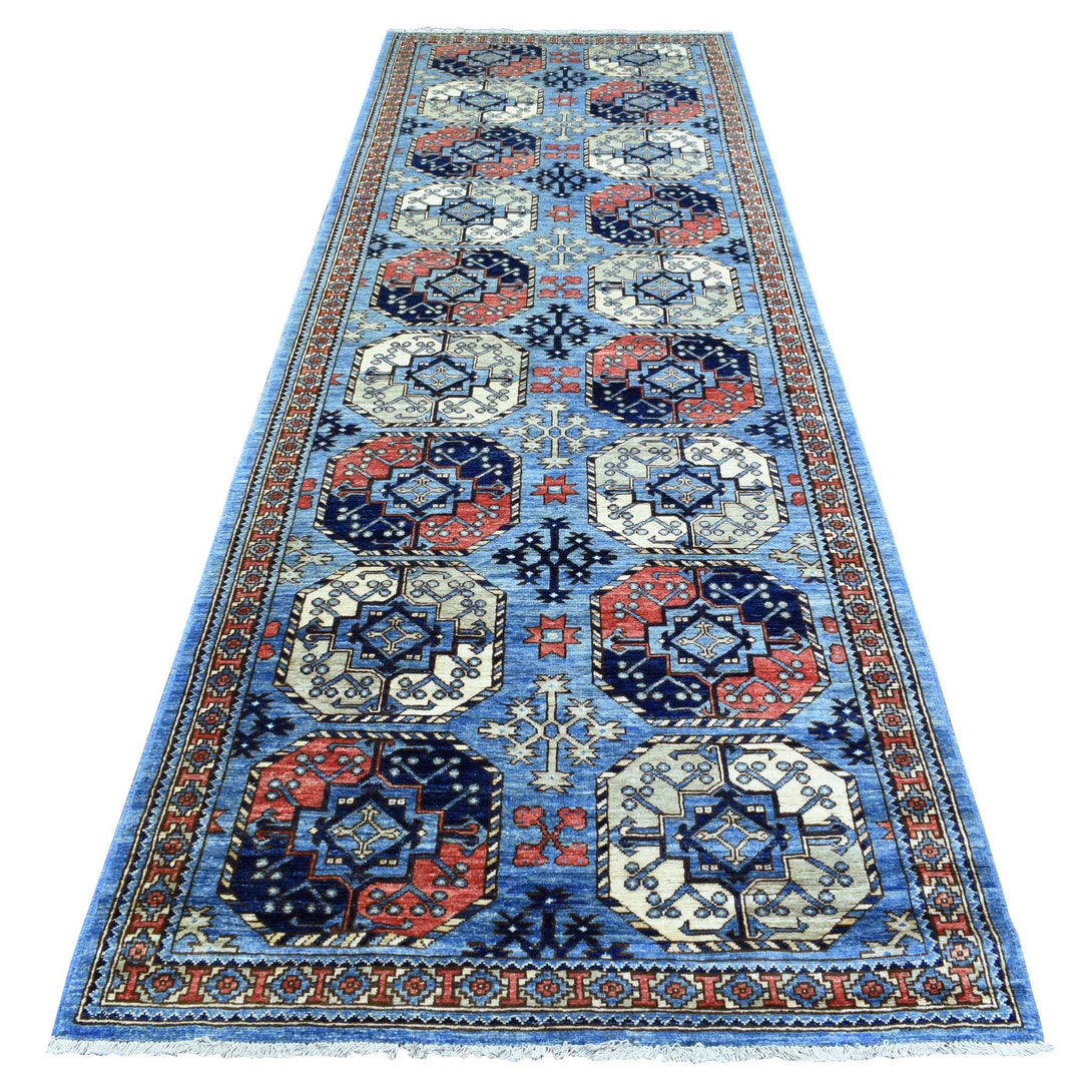 Handmade Tribal & Geometric Runner > Design# CCSR73016 > Size: 4'-0" x 11'-8"