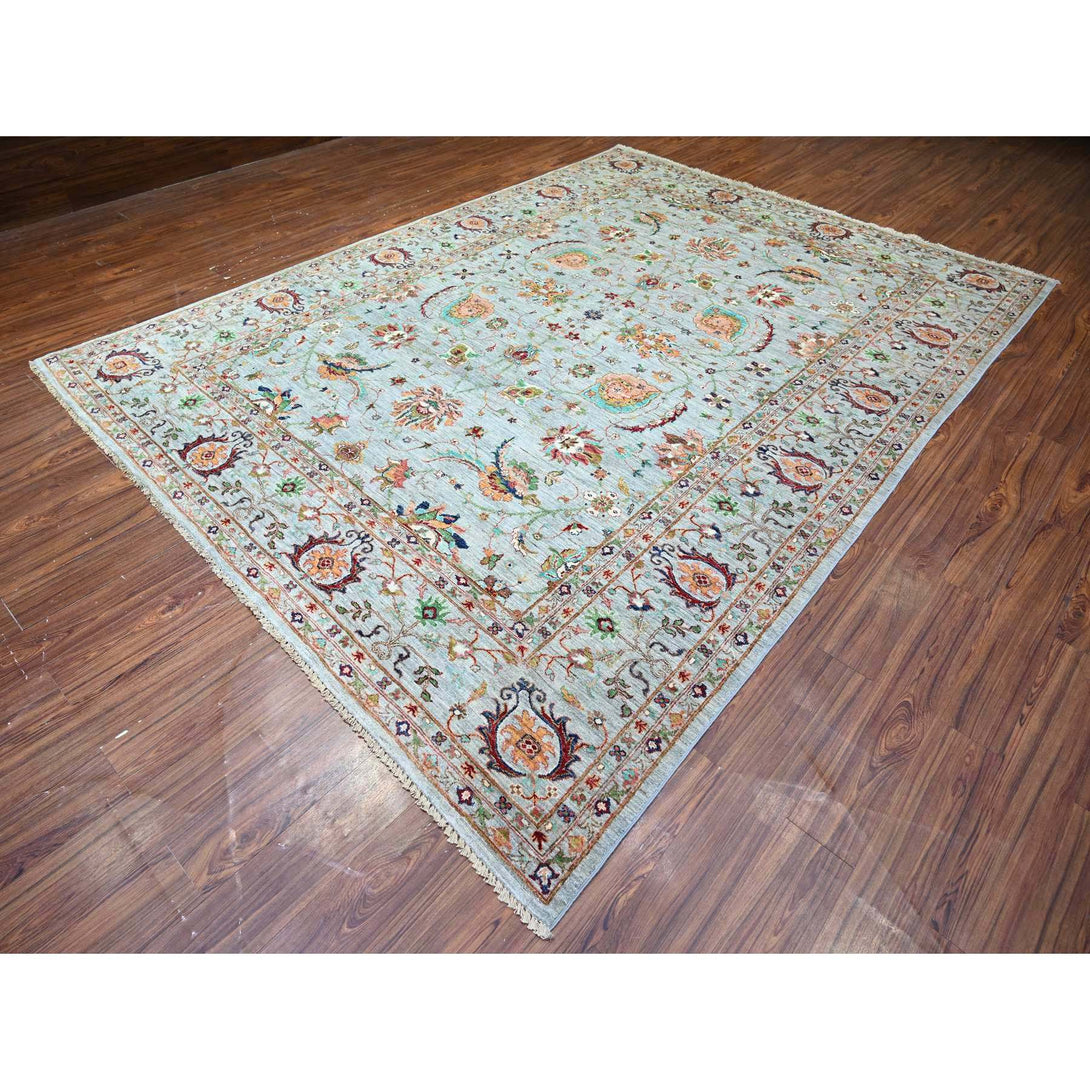 Handmade Oushak And Peshawar Area Rug > Design# CCSR74694 > Size: 8'-9" x 11'-10"