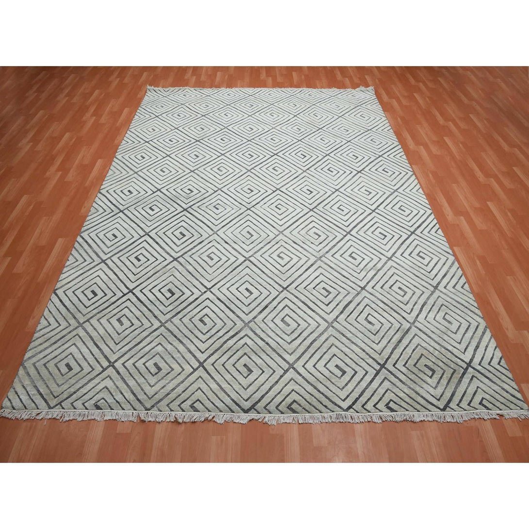 Handmade Modern and Contemporary Area Rug > Design# CCSR75200 > Size: 9'-0" x 12'-1"