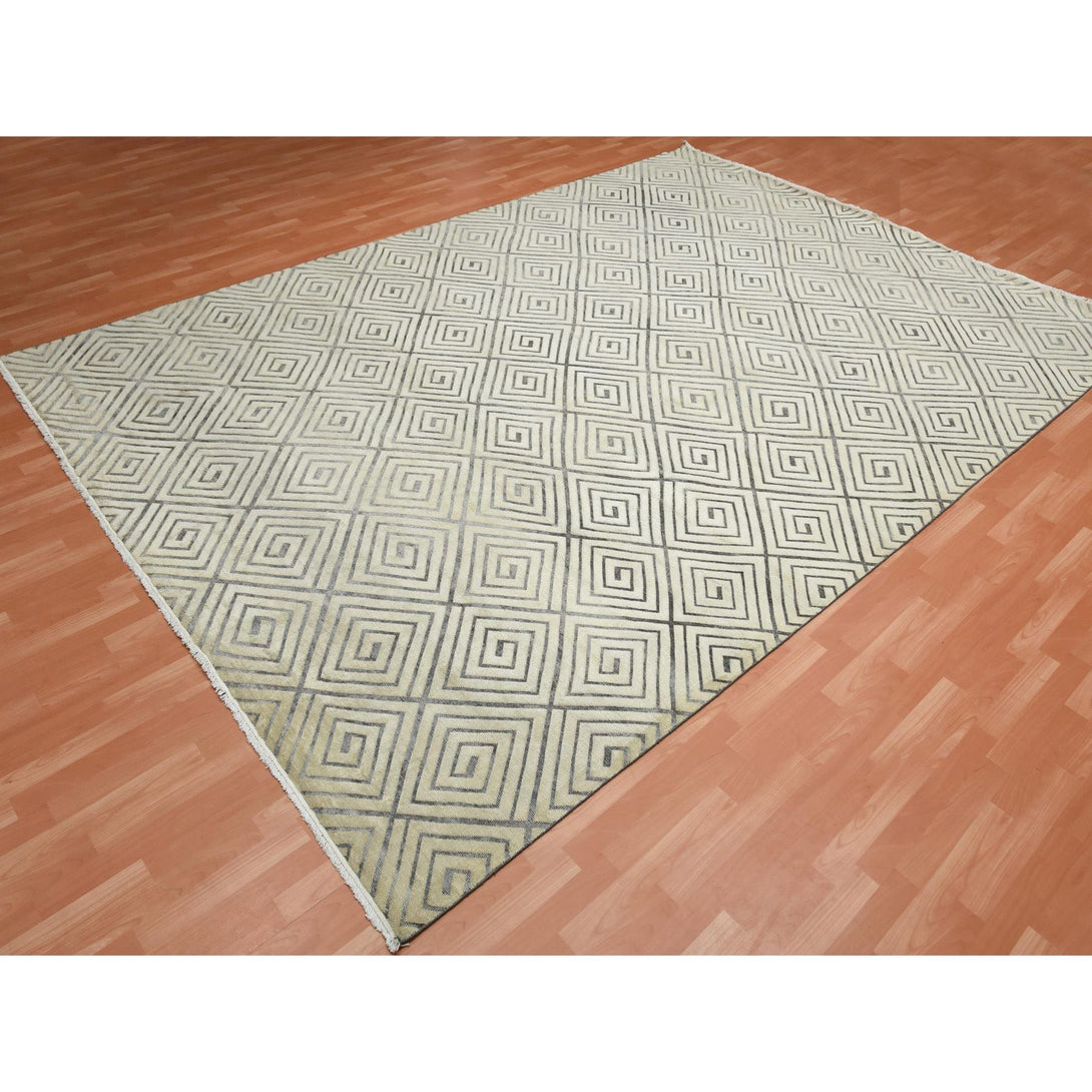 Handmade Modern and Contemporary Area Rug > Design# CCSR75220 > Size: 9'-10" x 14'-1"