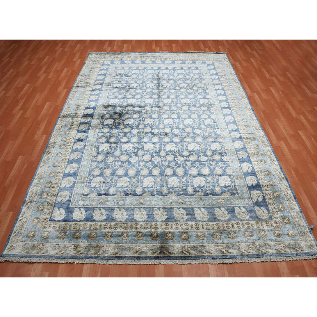 Handmade Khotan and Samarkand Area Rug > Design# CCSR75242 > Size: 8'-9" x 12'-0"