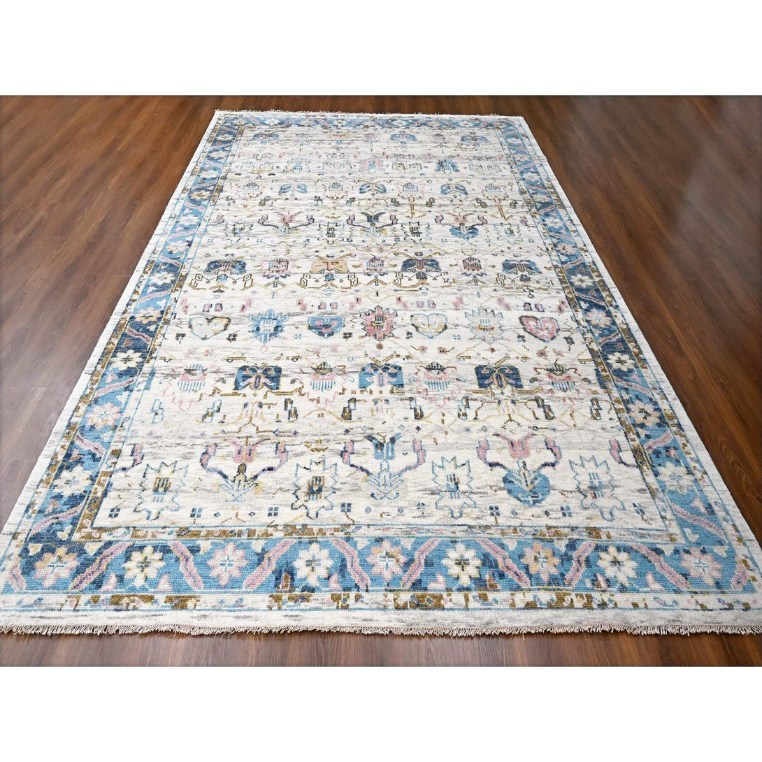 Handmade rugs, Carpet Culture Rugs, Rugs NYC, Hand Knotted Oushak And Peshawar Area Rug > Design# CCSR84379 > Size: 9'-10" x 14'-0"