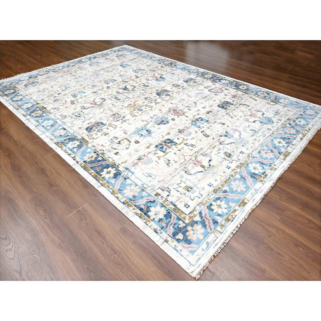 Handmade rugs, Carpet Culture Rugs, Rugs NYC, Hand Knotted Oushak And Peshawar Area Rug > Design# CCSR84379 > Size: 9'-10" x 14'-0"