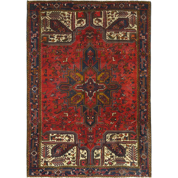 Handmade rugs, Carpet Culture Rugs, Rugs NYC, Hand Knotted Heriz Area Rug > Design# CCSR85228 > Size: 7'-7" x 10'-10"