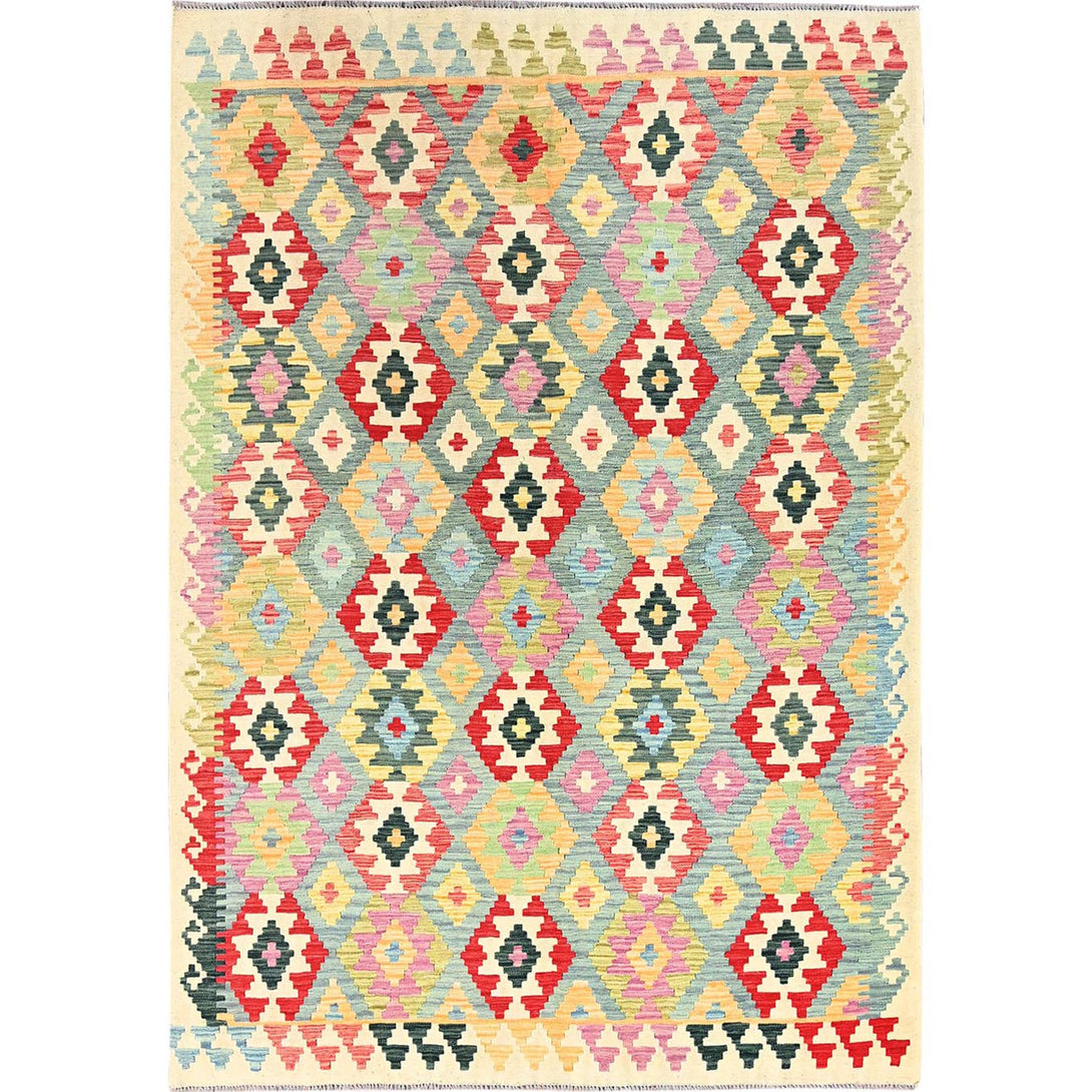 Handmade Flat Weave Area Rug > Design# CCSR85713 > Size: 6'-8" x 9'-5"