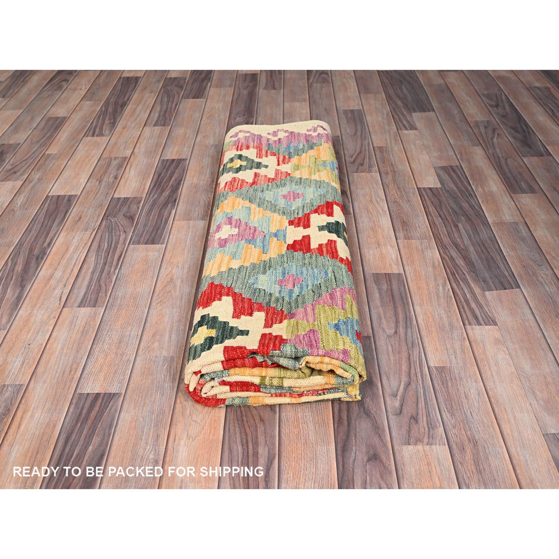 Handmade Flat Weave Area Rug > Design# CCSR85713 > Size: 6'-8" x 9'-5"