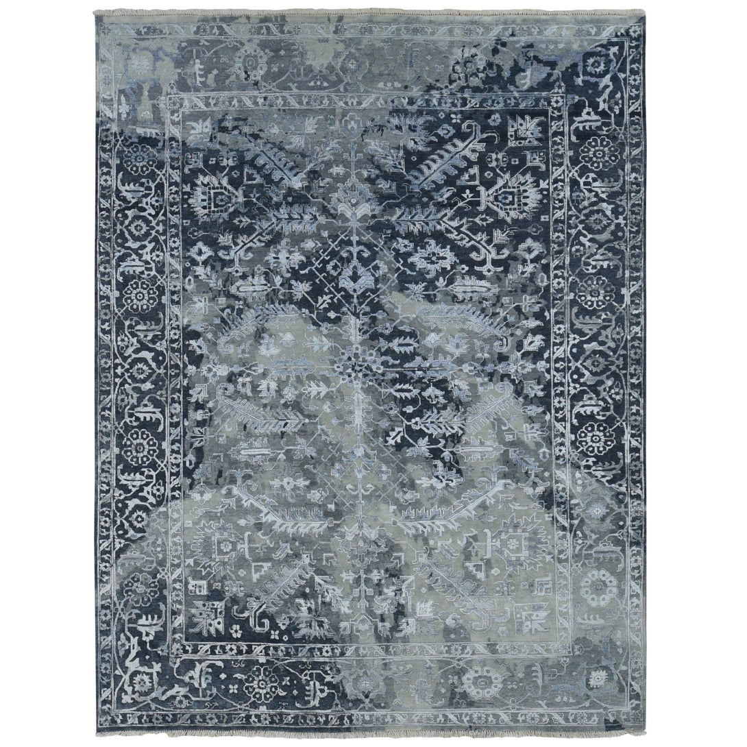 Handmade Transitional Modern Area Rug > Design# CCSR87068 > Size: 9'-0" x 11'-10"