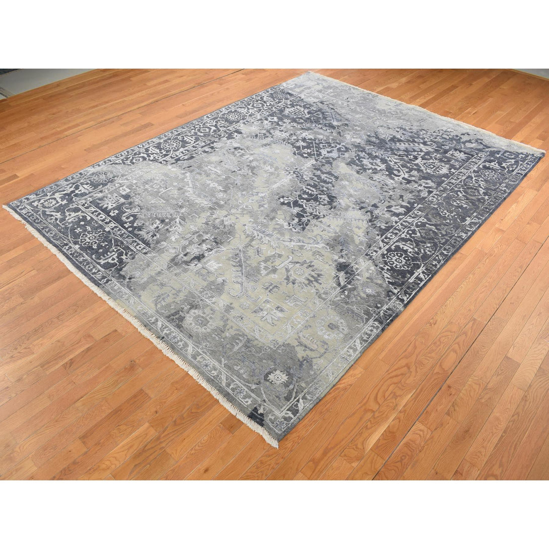 Handmade Transitional Modern Area Rug > Design# CCSR87068 > Size: 9'-0" x 11'-10"