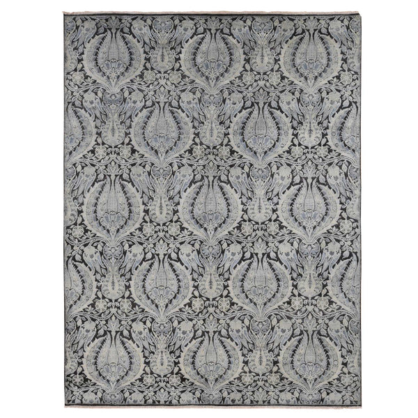 Handmade Wool and Silk Area Rug > Design# CCSR87072 > Size: 9'-0" x 12'-2"