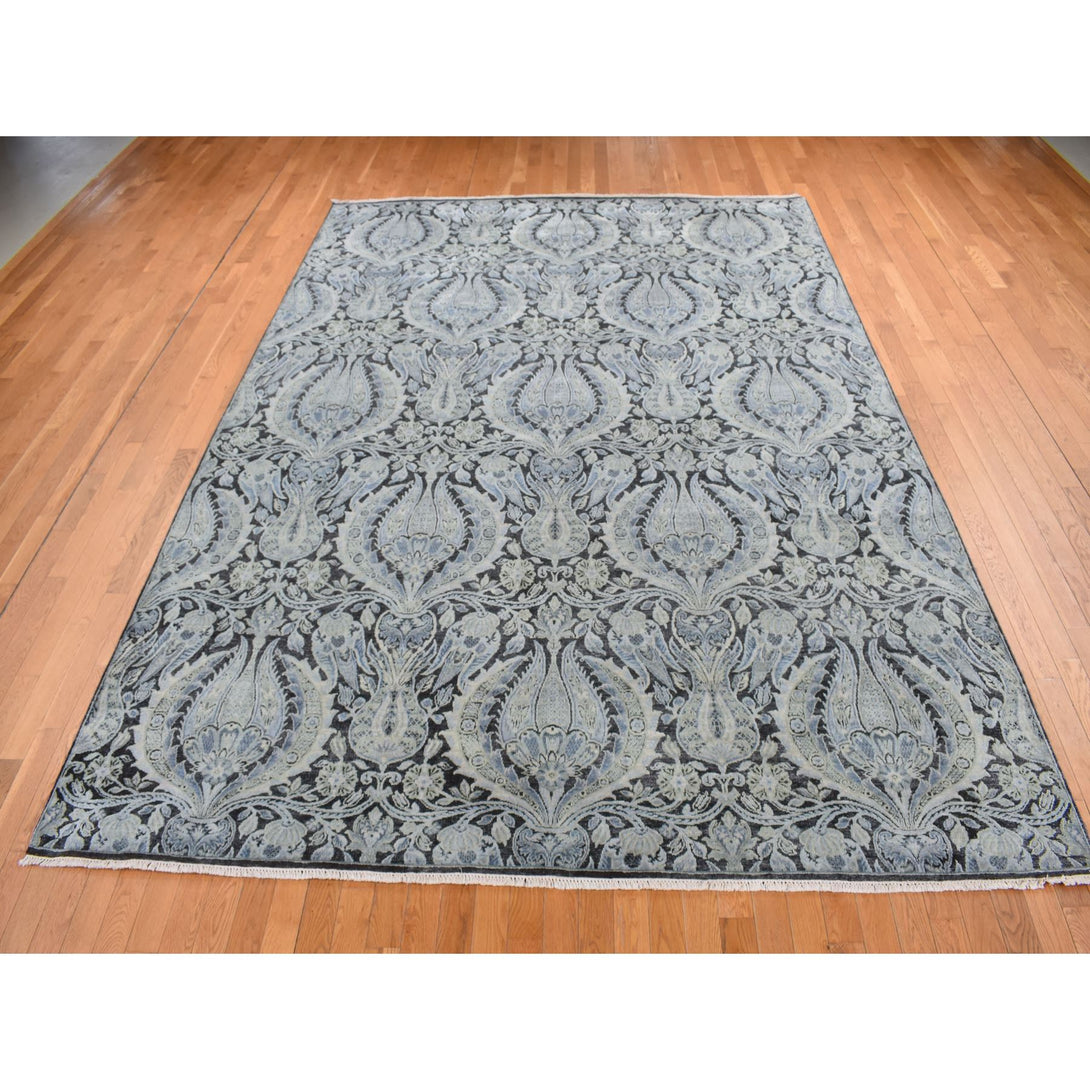 Handmade Wool and Silk Area Rug > Design# CCSR87072 > Size: 9'-0" x 12'-2"